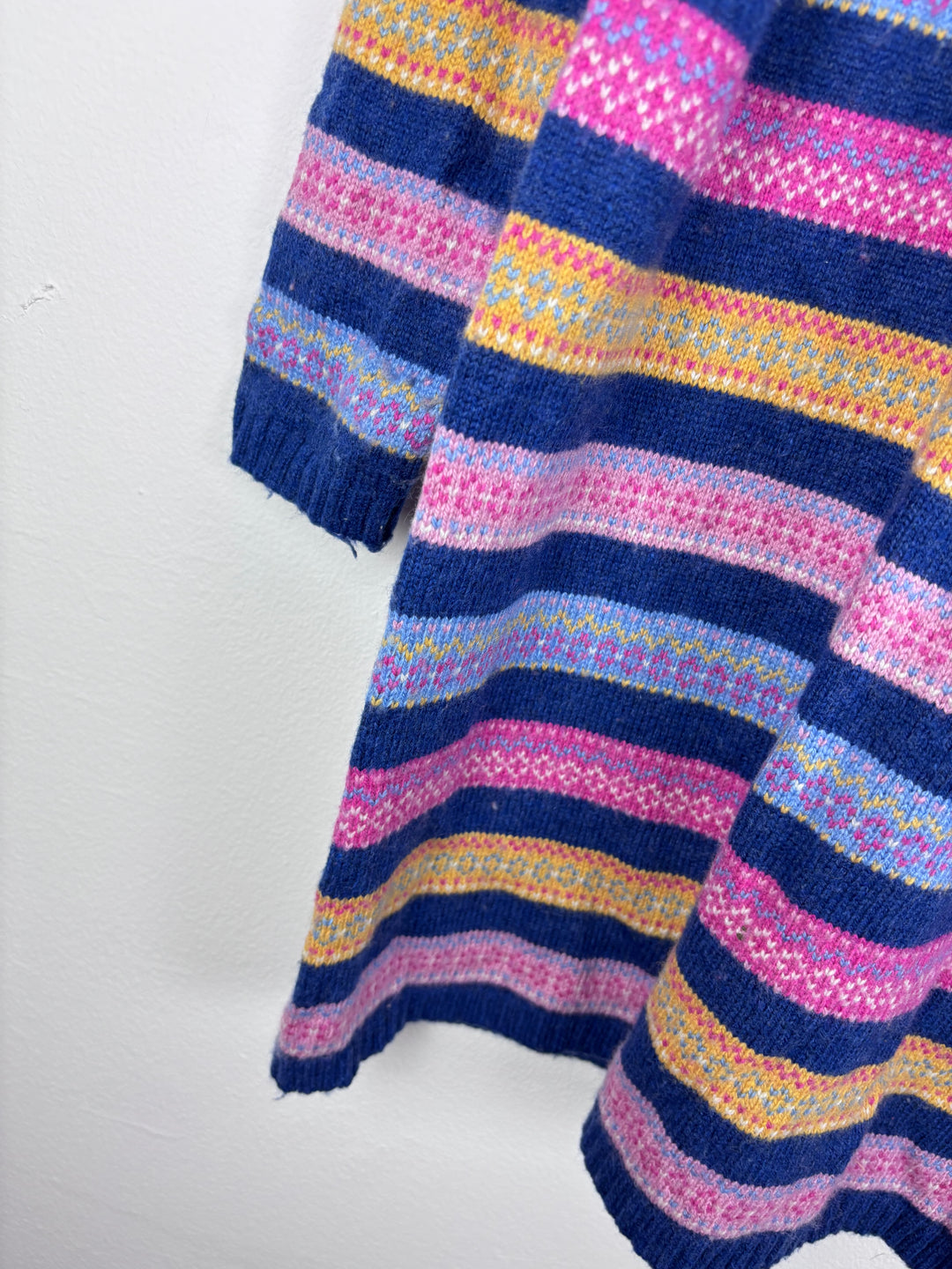 JoJo Maman Bébé Multicolour Stripe Knit Dress 5-6 Years-Dresses-Second Snuggle Preloved