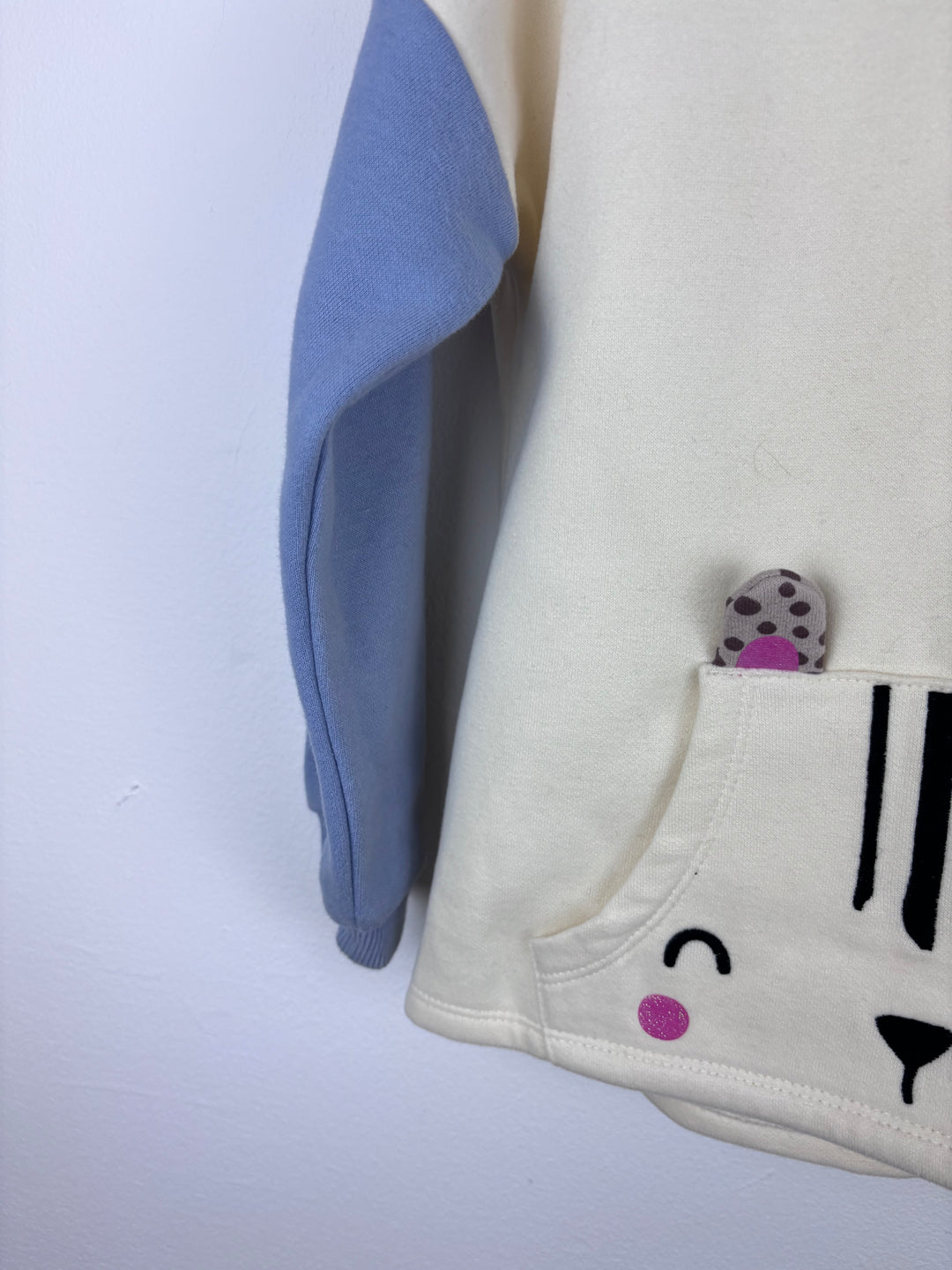 Nutmeg Cream Cat Hoodie 5-6 Years-Hoodies-Second Snuggle Preloved
