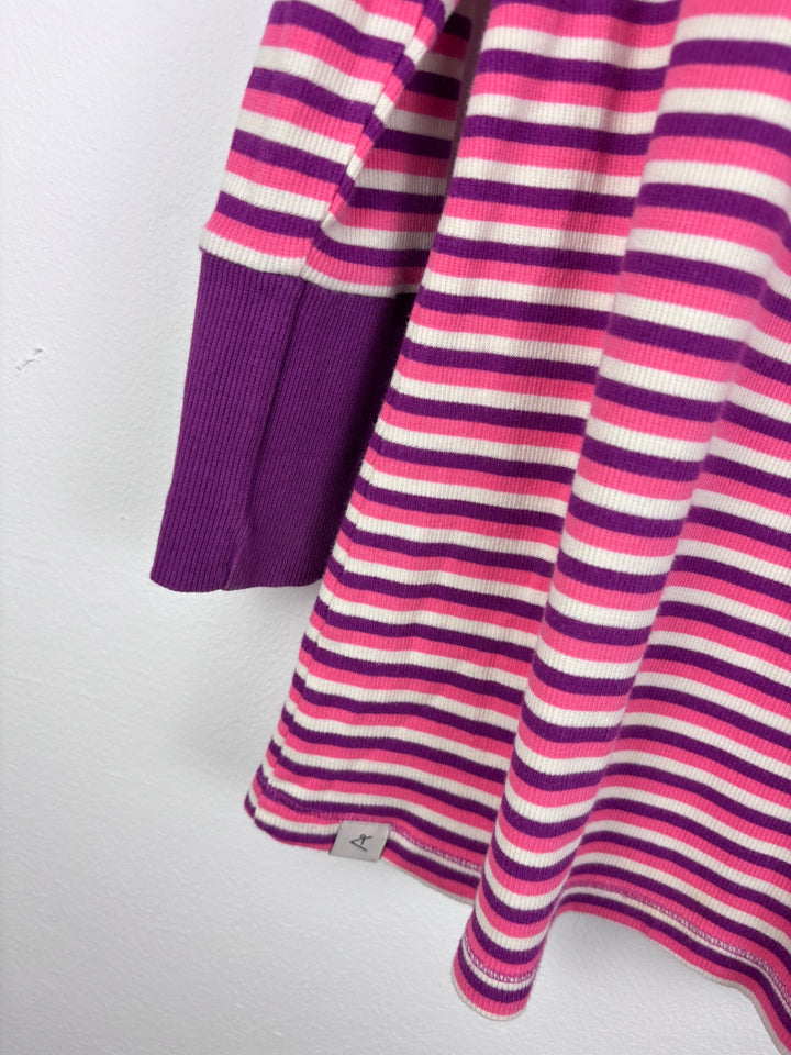 Alba Purple Stripe Heart Dress 104 (3-4 Years)-Dresses-Second Snuggle Preloved