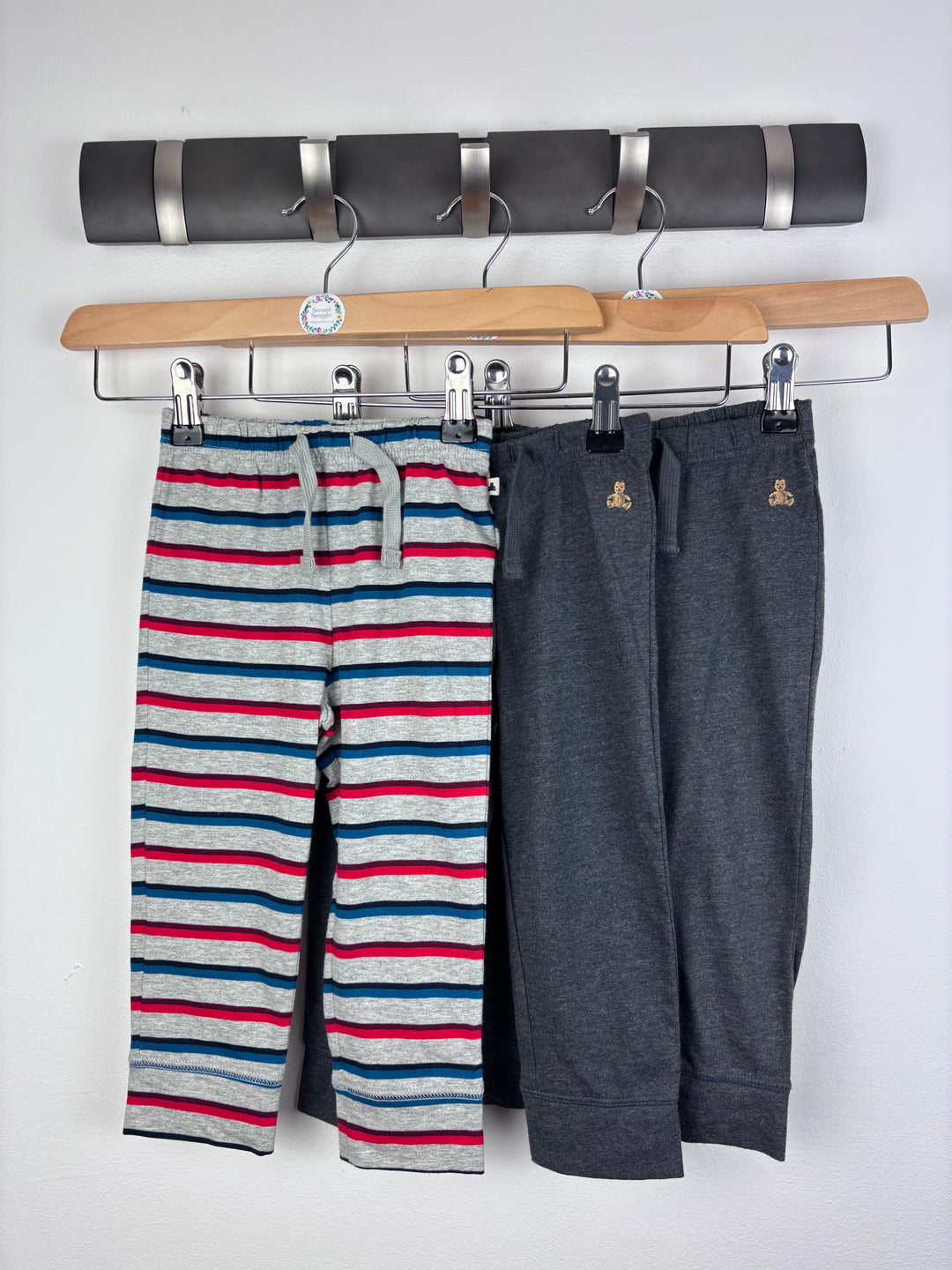 Gap Striped and Charcoal Joggers Set 18-24 Months-Leggings-Second Snuggle Preloved