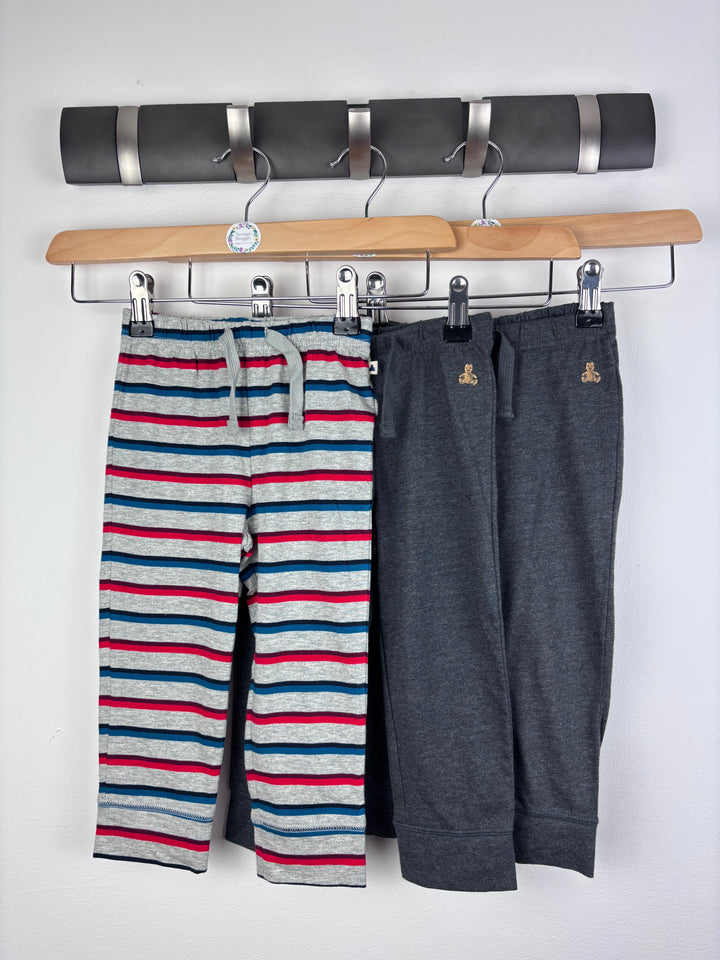 Gap Striped and Charcoal Joggers Set 18-24 Months-Leggings-Second Snuggle Preloved