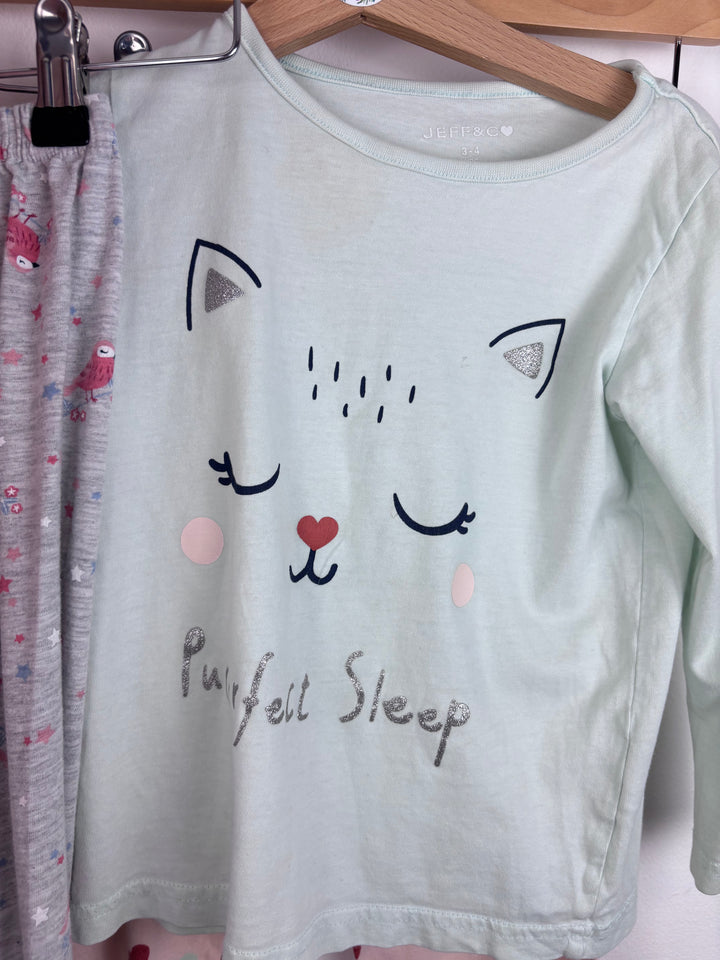 Jeff & Co Bird Print Pyjama Set 3-4 Years-Night Wear-Second Snuggle Preloved