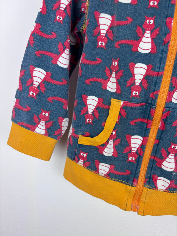 Maxomorra Fox Print Zip Hoodie 98-104 (3-4 Years)-Hoodies-Second Snuggle Preloved
