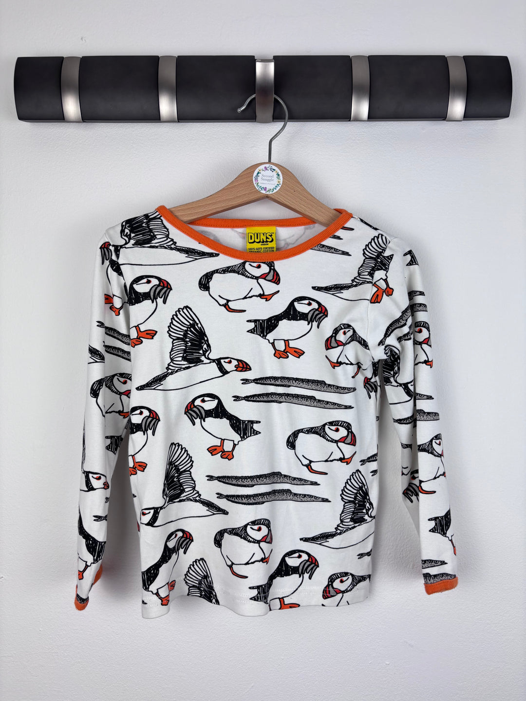 Duns Puffin Print Long Sleeve Top 104 (3-4 Years)-Tops-Second Snuggle Preloved
