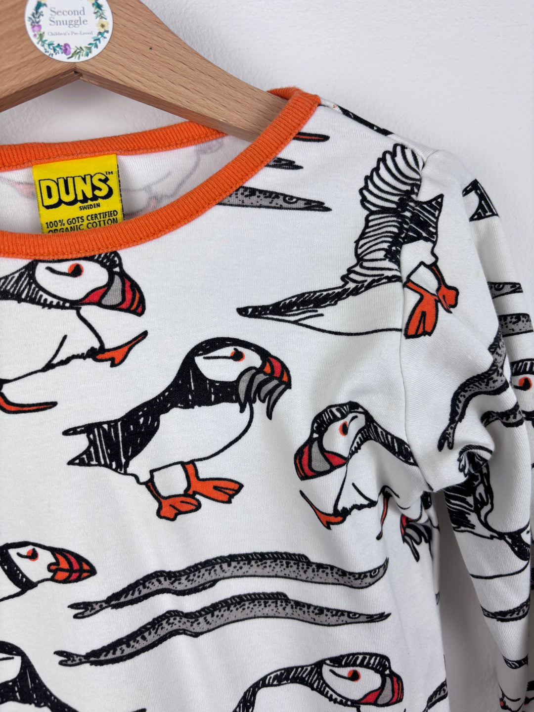Duns Puffin Print Long Sleeve Top 104 (3-4 Years)-Tops-Second Snuggle Preloved