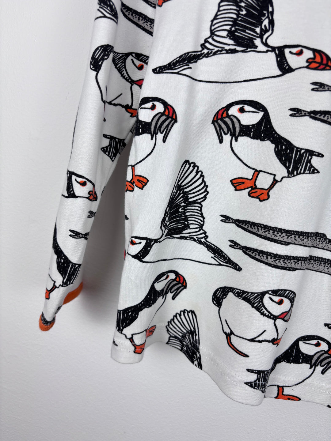 Duns Puffin Print Long Sleeve Top 104 (3-4 Years)-Tops-Second Snuggle Preloved