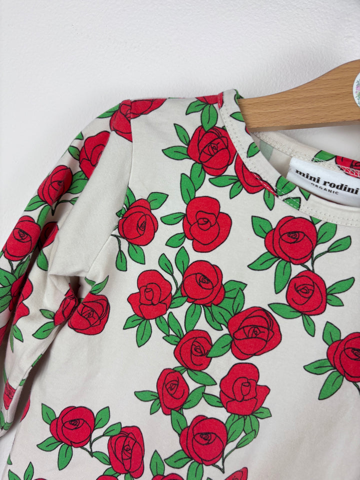 Mini Rodini Red Rose Long Sleeve Top 92/98 (2-3 Years)