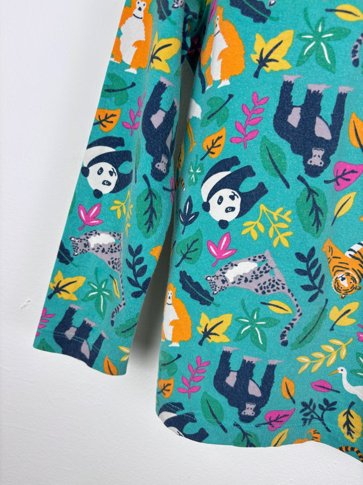 Frugi Green Jungle Animal Long Sleeve Top 5-6 Years-Tops-Second Snuggle Preloved