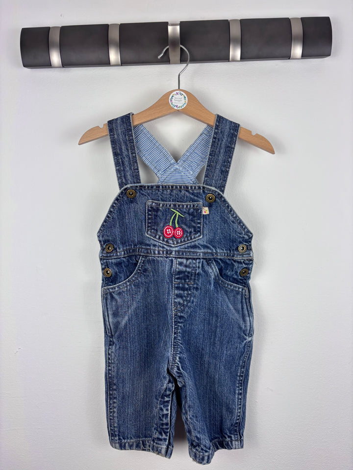 Frugi Cherry Denim Dungarees 3-6 Months-Dungarees-Second Snuggle Preloved