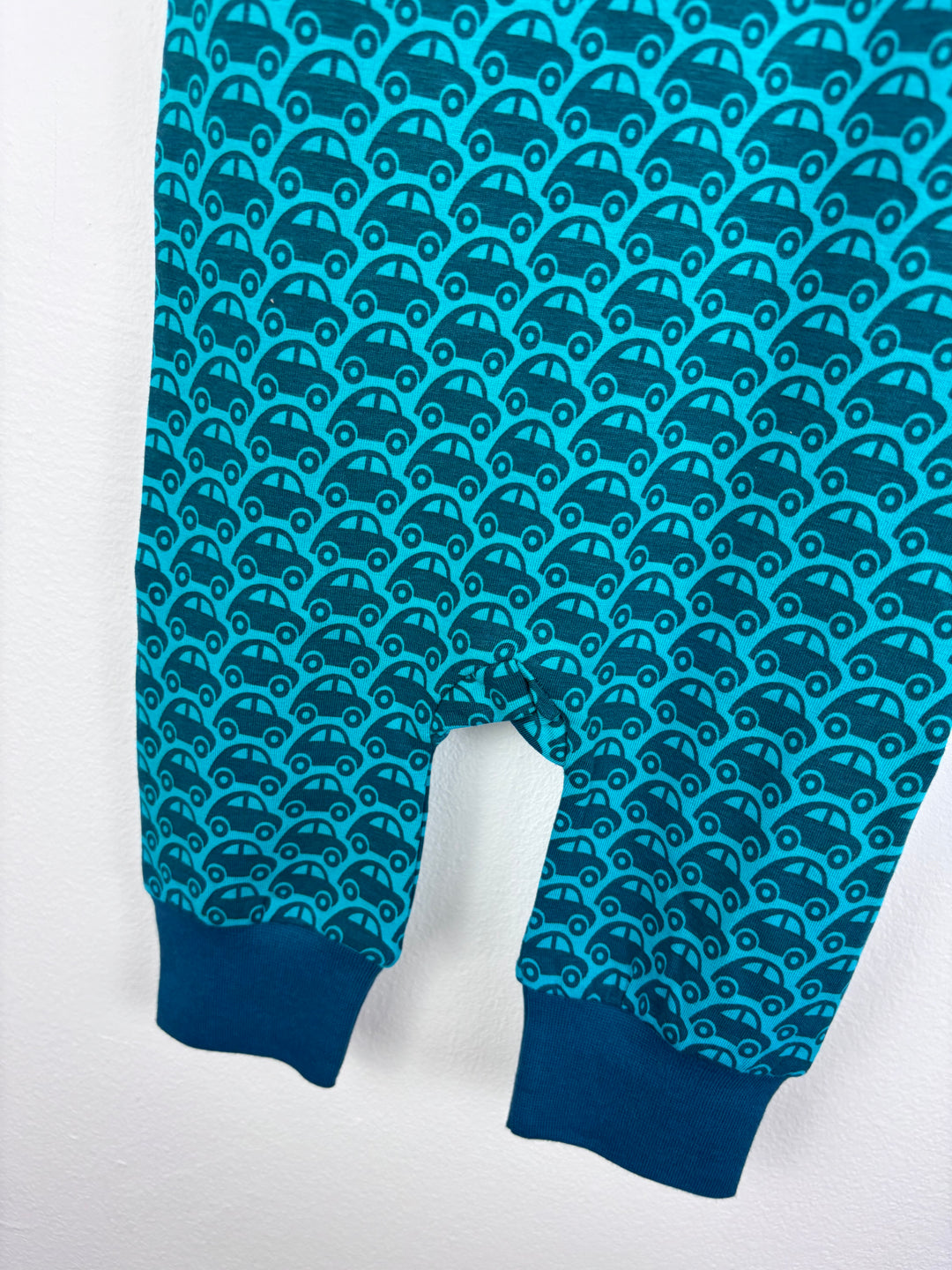 Maxomorra Blue Car Print Romper 3-6 Months-Rompers-Second Snuggle Preloved