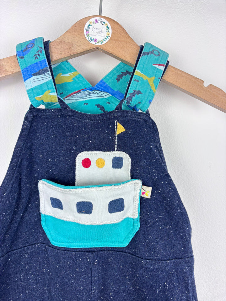 Frugi Boat Applique Dungarees 12-18 Months-Dungarees-Second Snuggle Preloved