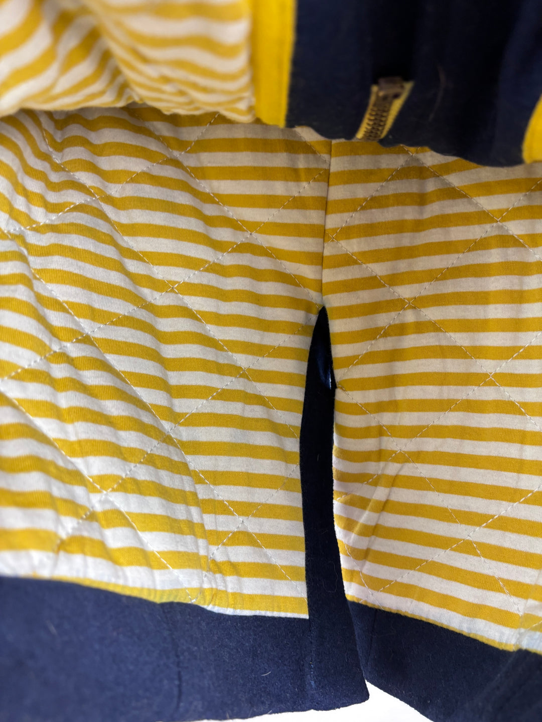 Boden Wool Duffle Coat Navy Stripe Lining 6-7 Years-Coats-Second Snuggle Preloved