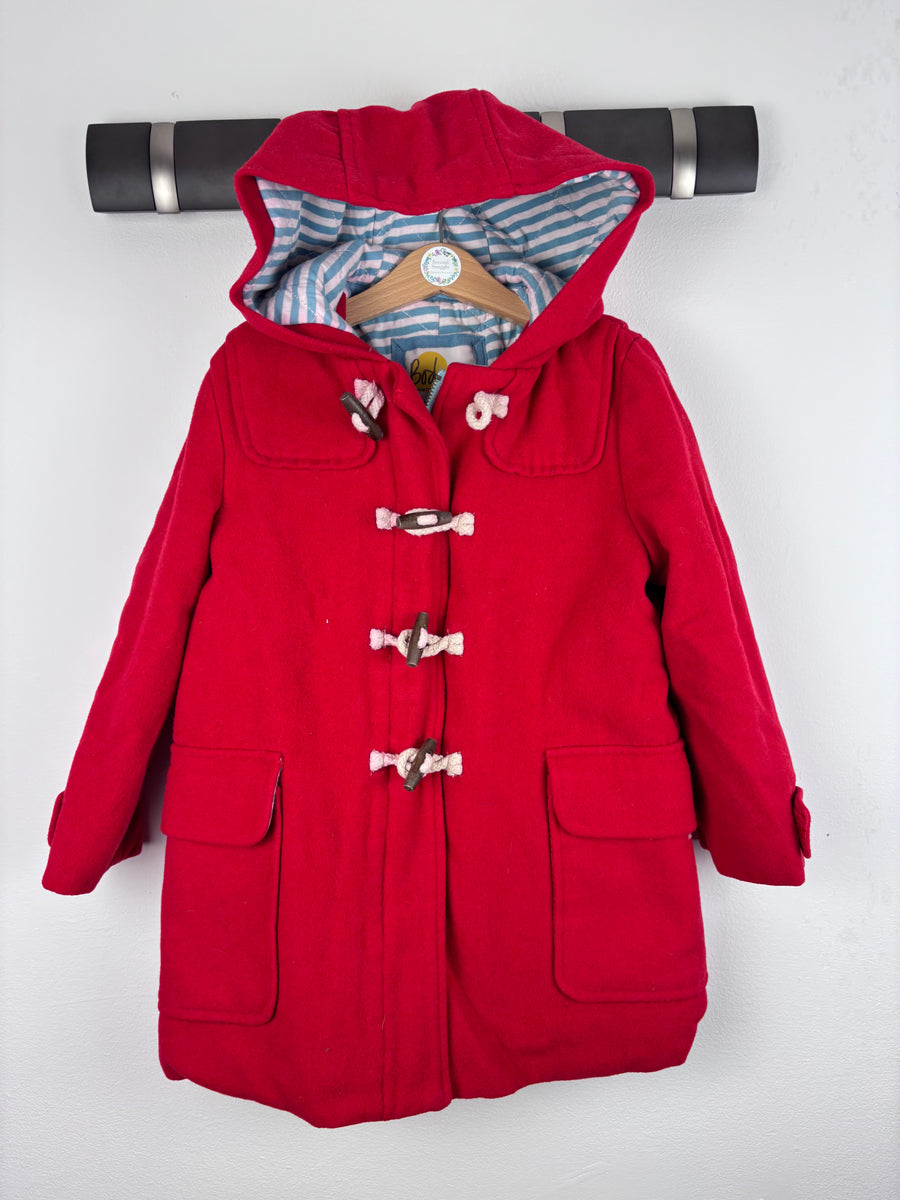 Boden Wool Duffle Coat Red Stripe Lining 5-6 Years-Coats-Second Snuggle Preloved