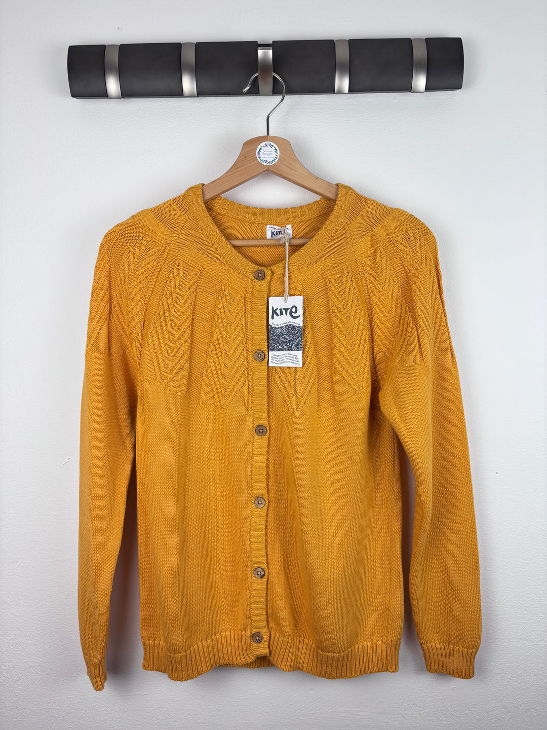 Kite Mustard Pointelle Knit Cardigan 12-13 Years-Cardigans-Second Snuggle Preloved