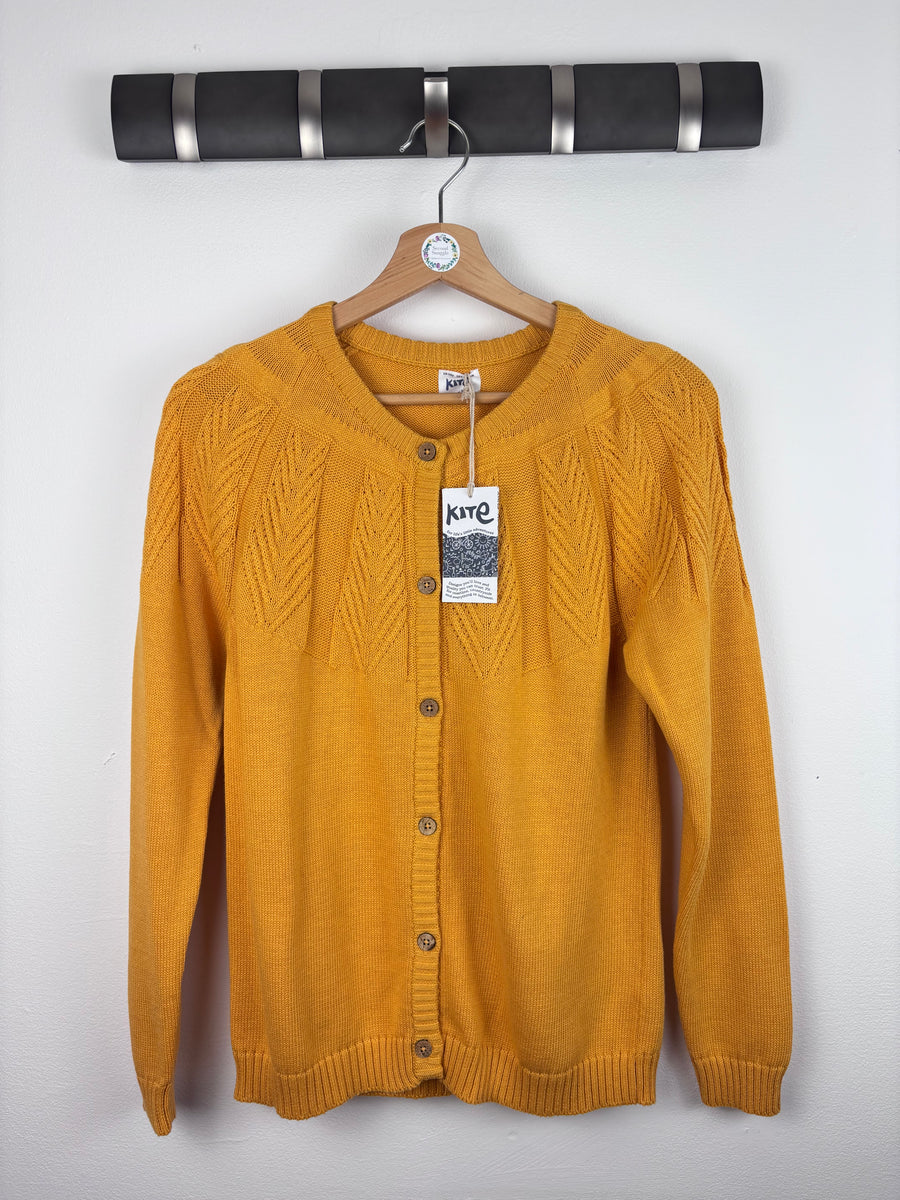 Kite Mustard Pointelle Knit Cardigan 12-13 Years-Cardigans-Second Snuggle Preloved