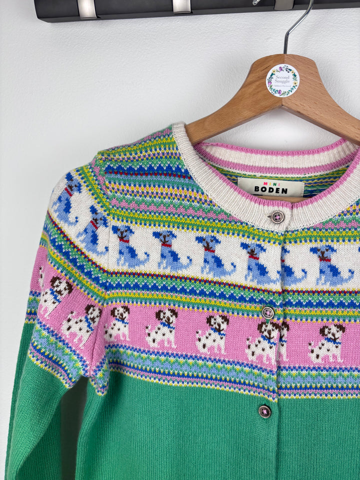 Mini Boden Dog Fair Isle Knit Cardigan Green Pink 11-12 Years-Cardigans-Second Snuggle Preloved