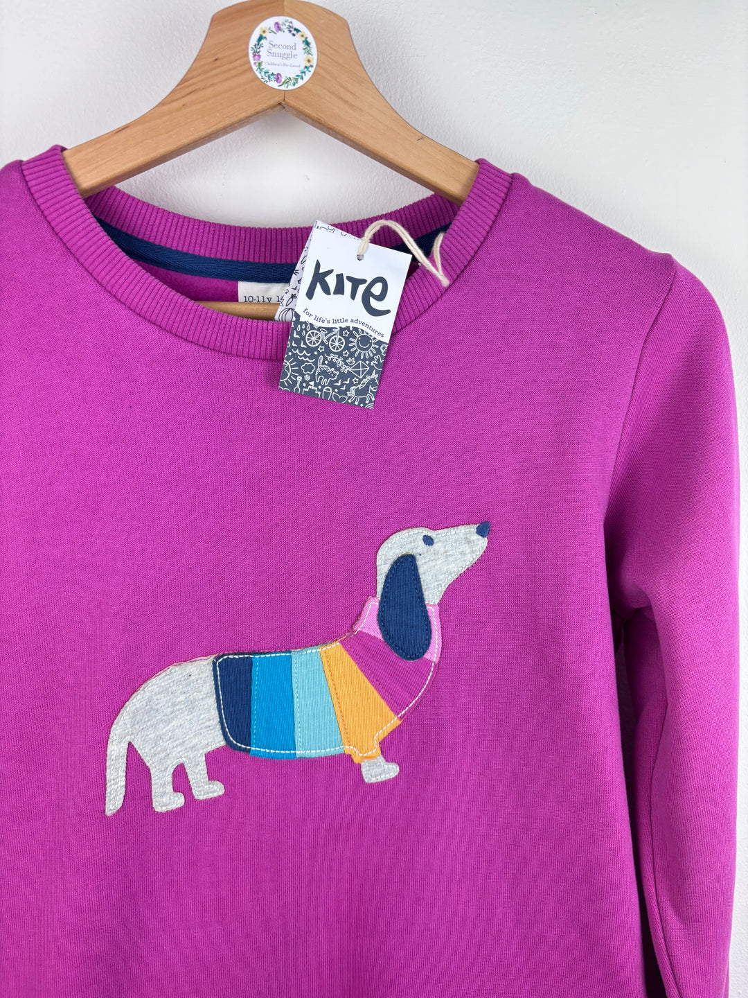 Kite Rainbow Sausage Dog Long Sleeve Top Pink 10-11 Years-Jumpers-Second Snuggle Preloved