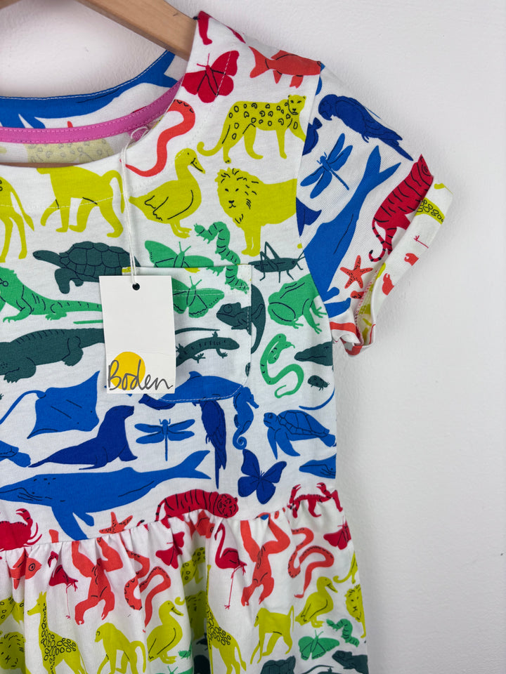 Boden Rainbow Animal Skater Dress 8-9 Years-Dresses-Second Snuggle Preloved