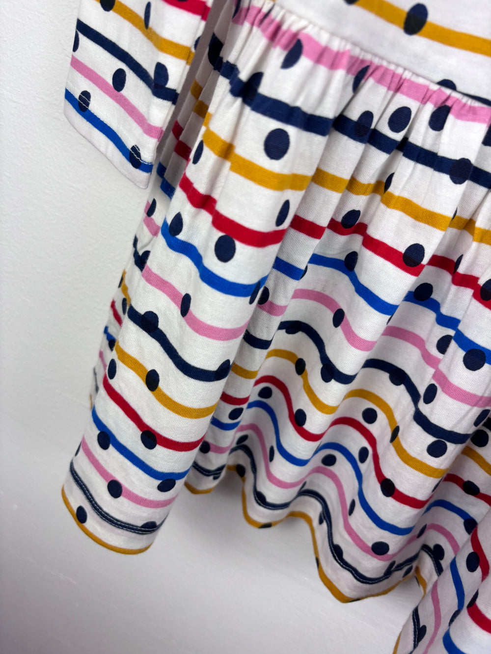 Boden Stripe Spot Long Sleeve Dress 7-8 Years-Dresses-Second Snuggle Preloved