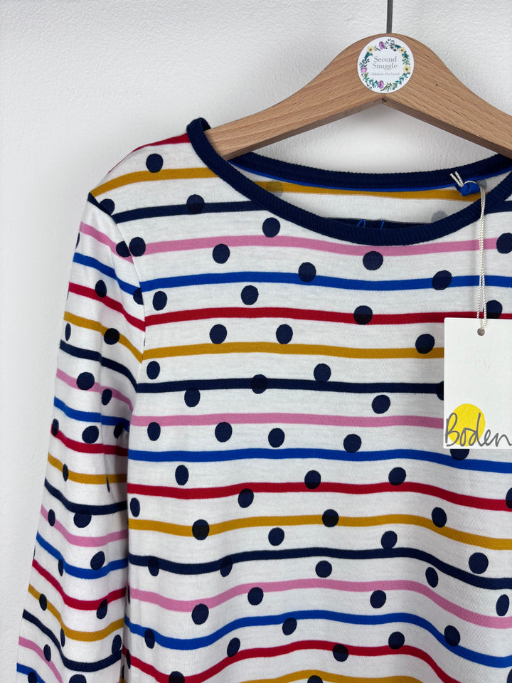 Boden Stripe Spot Long Sleeve Dress 7-8 Years-Dresses-Second Snuggle Preloved