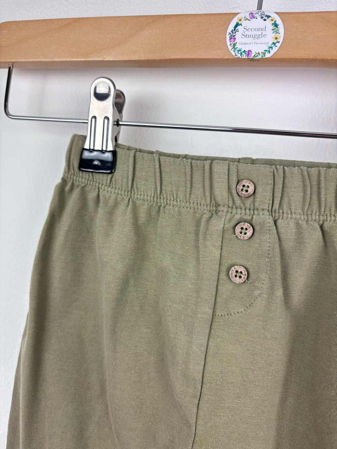 Next Khaki Button Detail Trousers Up To 3 Months-Leggings-Second Snuggle Preloved