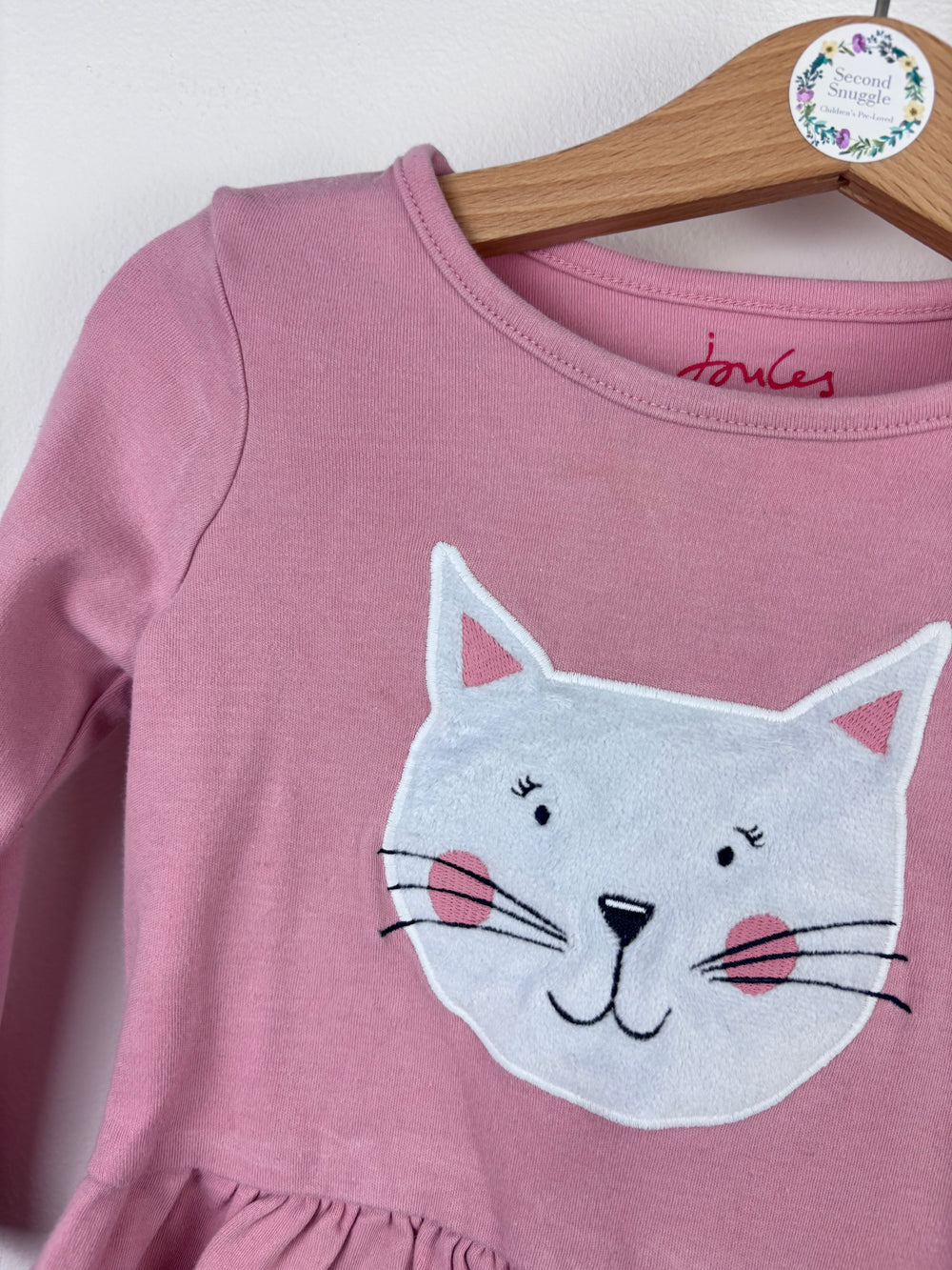 Joules Pink Cat Peplum Top 9-12 Months-Tops-Second Snuggle Preloved