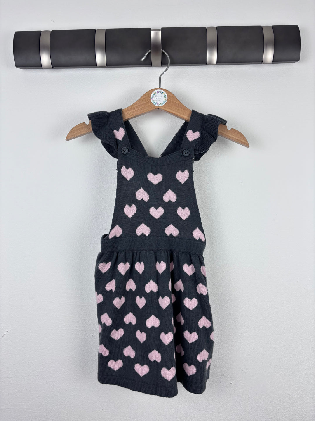 Fred & Flo Pink Heart Knitted Dress 9-12 Months-Dresses-Second Snuggle Preloved