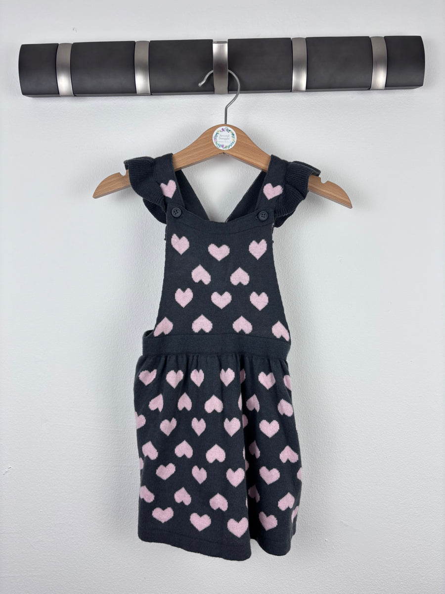 Fred & Flo Pink Heart Knitted Dress 9-12 Months-Dresses-Second Snuggle Preloved