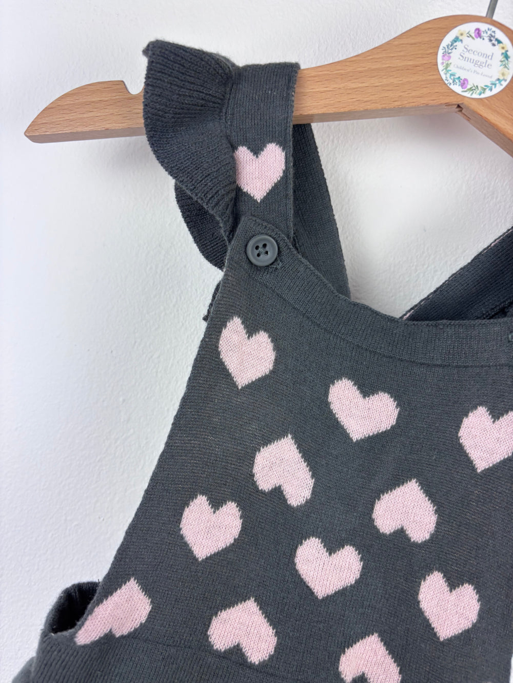 Fred & Flo Pink Heart Knitted Dress 9-12 Months-Dresses-Second Snuggle Preloved