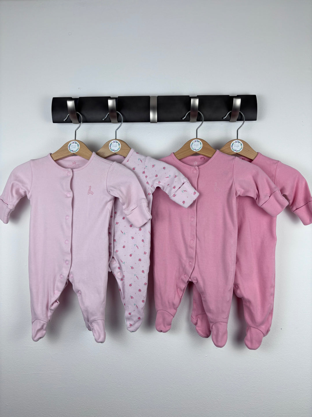 Next Pink Sleepsuits Set Up To 1 Month-Sleepsuits-Second Snuggle Preloved