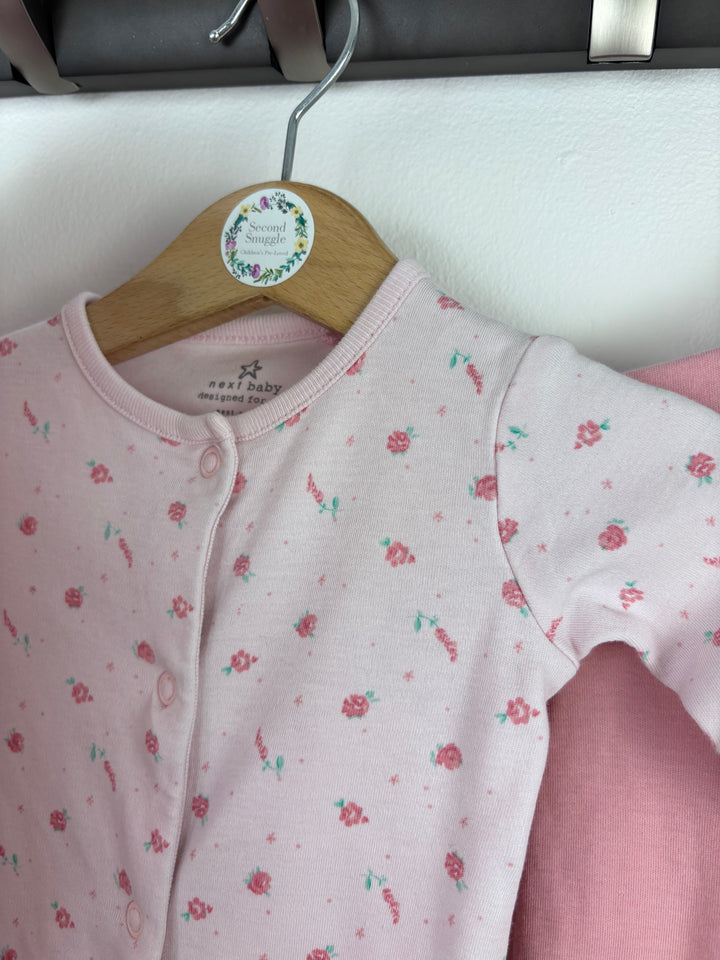 Next Pink Sleepsuits Set Up To 1 Month-Sleepsuits-Second Snuggle Preloved