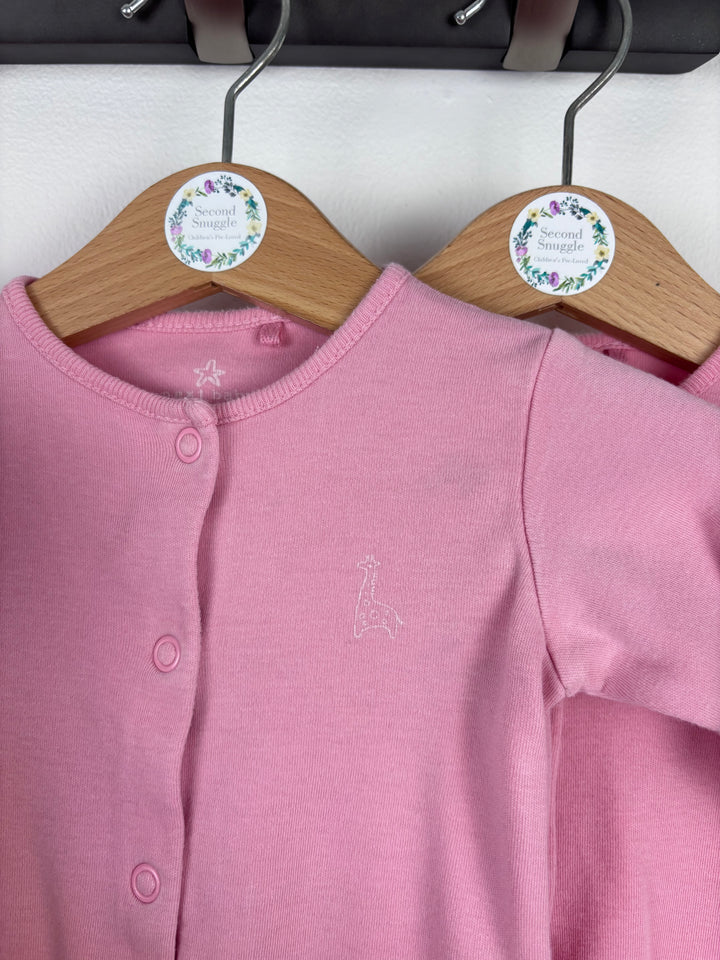Next Pink Sleepsuits Set Up To 1 Month-Sleepsuits-Second Snuggle Preloved