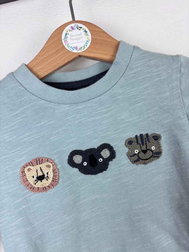 Next Animal Face Long Sleeve Top 3-6 Months-Tops-Second Snuggle Preloved