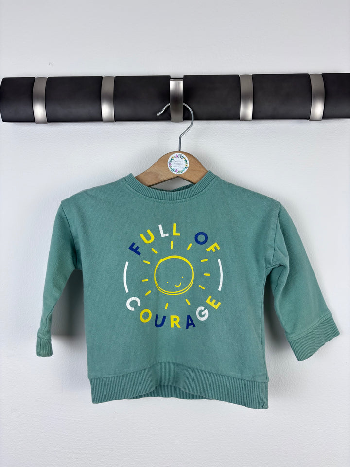 Mini Club Full Of Courage Sweatshirt 6-9 Months-Jumpers-Second Snuggle Preloved