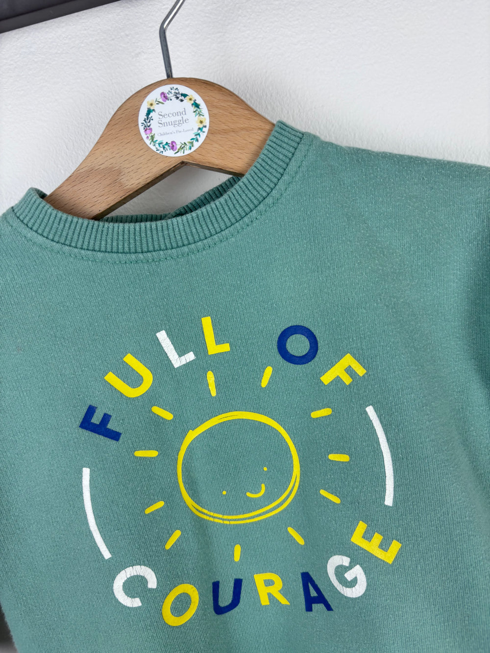 Mini Club Full Of Courage Sweatshirt 6-9 Months-Jumpers-Second Snuggle Preloved