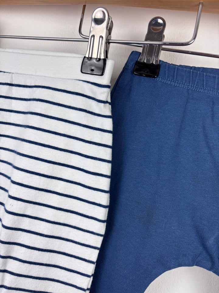 Next Stripe And Plain Leggings Two Pack 6-9 Months-Leggings-Second Snuggle Preloved