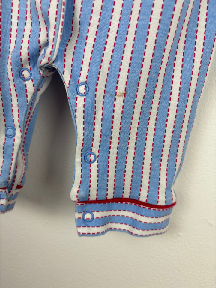 JoJo Maman Bebe Stripe Boat Sleepsuit 3-6 Months-Rompers-Second Snuggle Preloved
