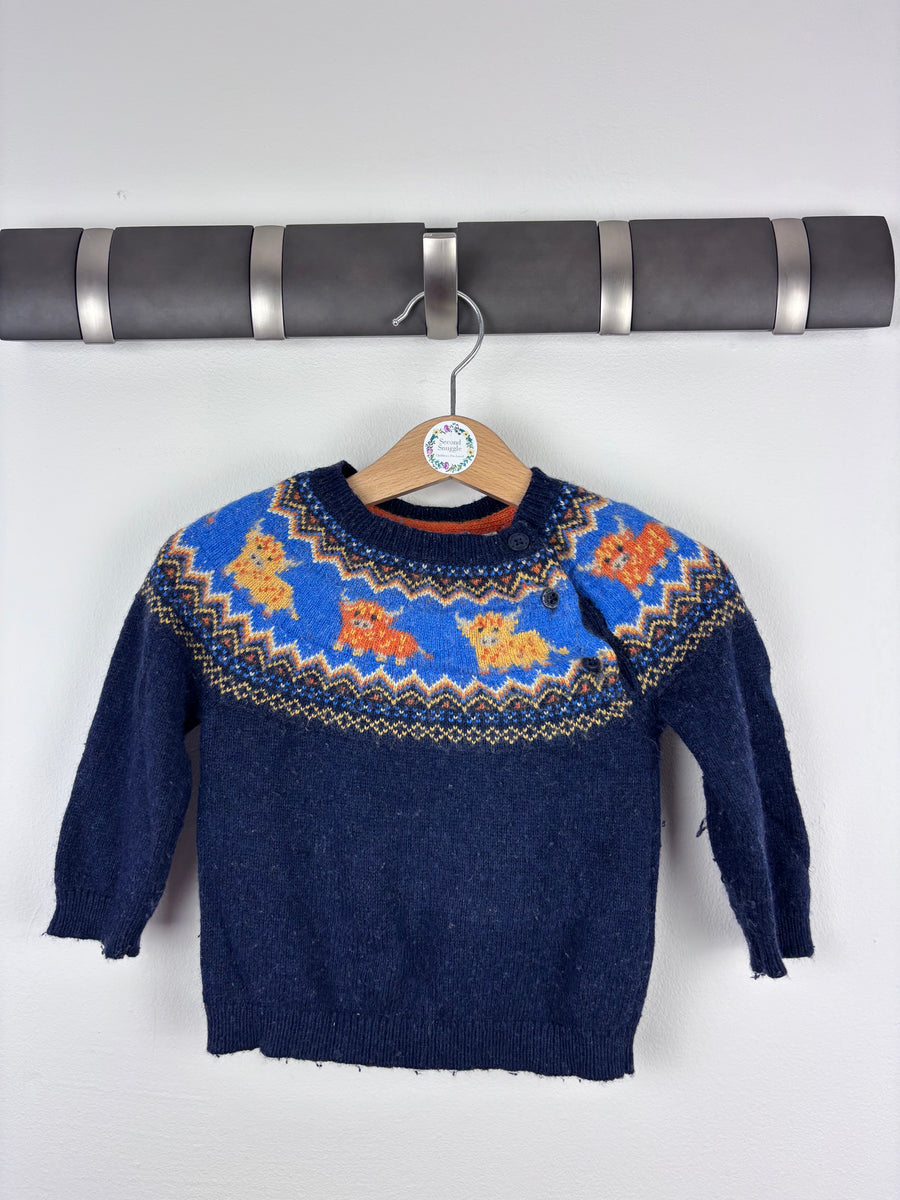 JoJo Maman Bebe Fair Isle Knit Jumper 6-12 Months-Jumpers-Second Snuggle Preloved