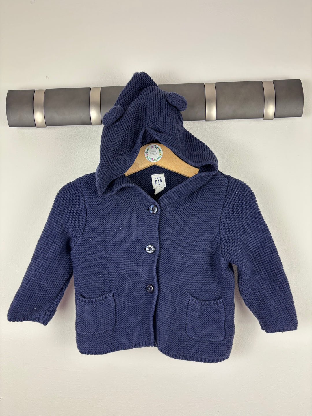 Gap Hooded Knit Cardigan 6-12 Months-Cardigans-Second Snuggle Preloved