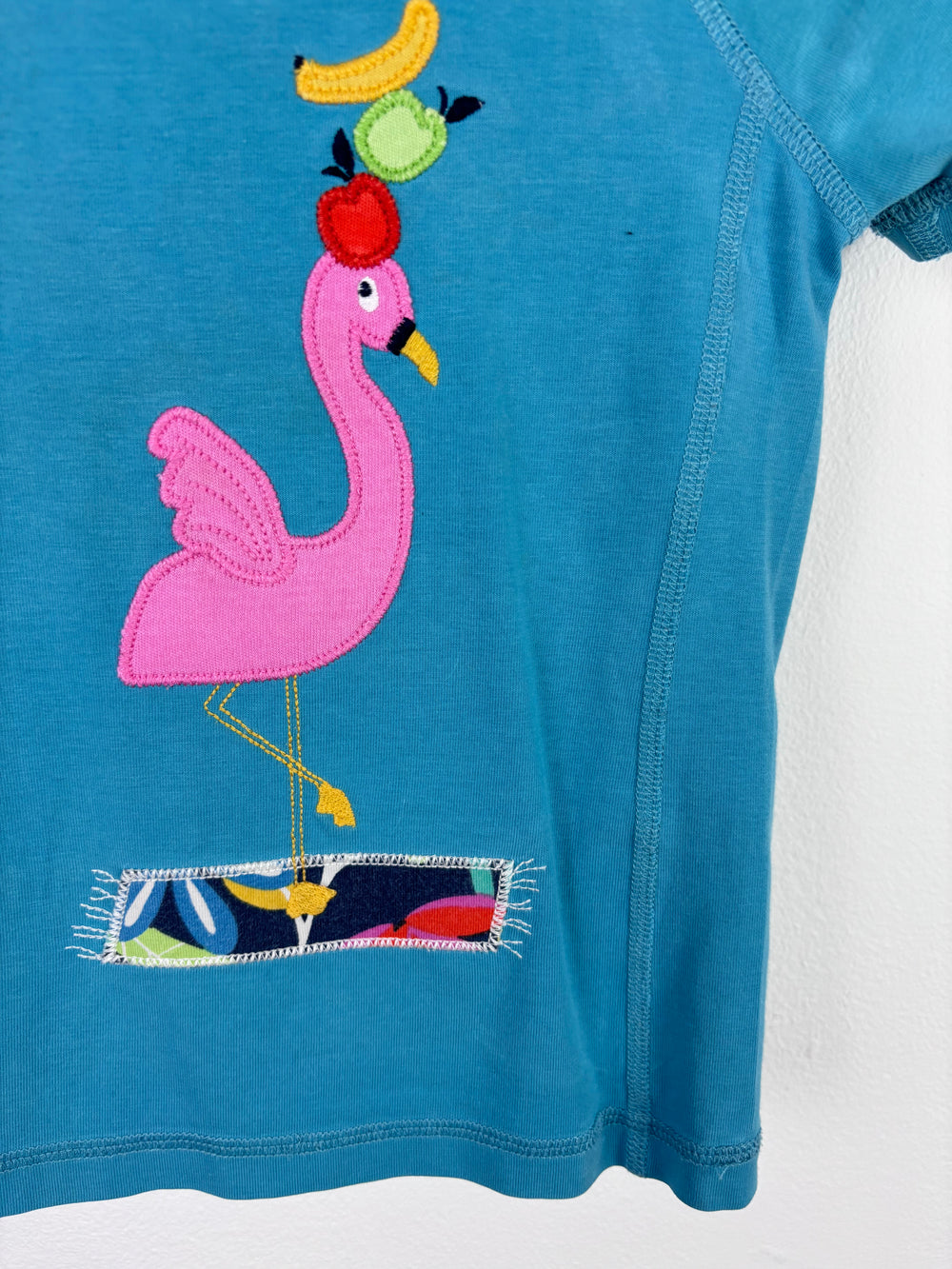 Frugi Flamingo Applique T Shirt 2-3 Years-Tops-Second Snuggle Preloved