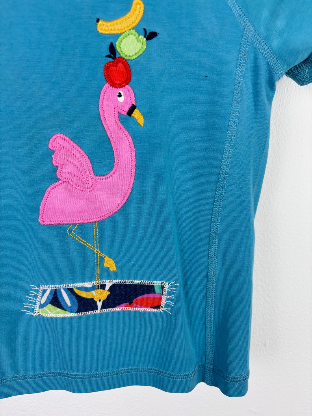 Frugi Flamingo Applique T Shirt 2-3 Years-Tops-Second Snuggle Preloved