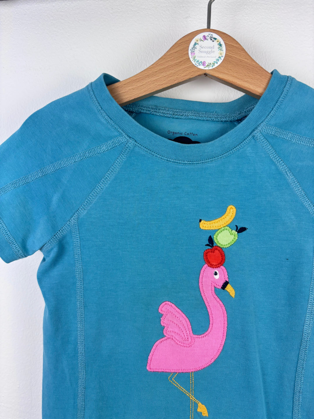 Frugi Flamingo Applique T Shirt 2-3 Years-Tops-Second Snuggle Preloved