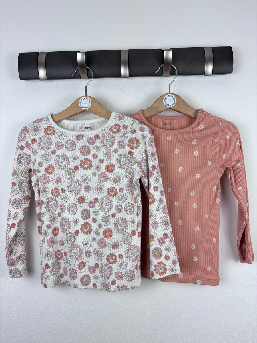 Nutmeg Floral Ribbed Top 2-3 Years-Tops-Second Snuggle Preloved