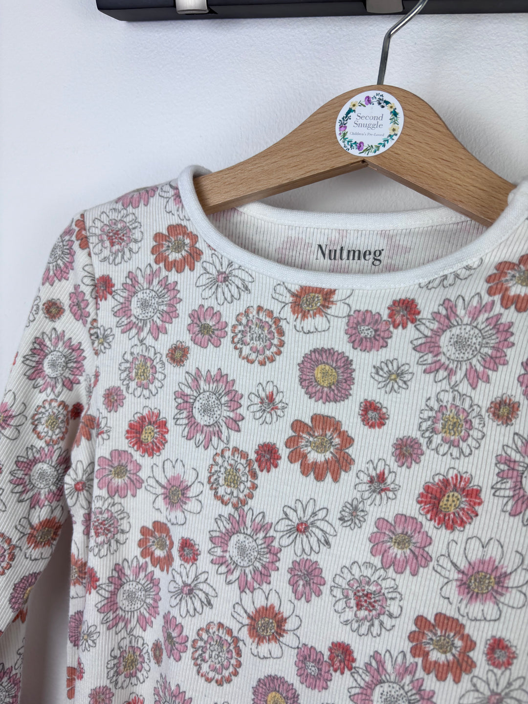 Nutmeg Floral Ribbed Top 2-3 Years-Tops-Second Snuggle Preloved