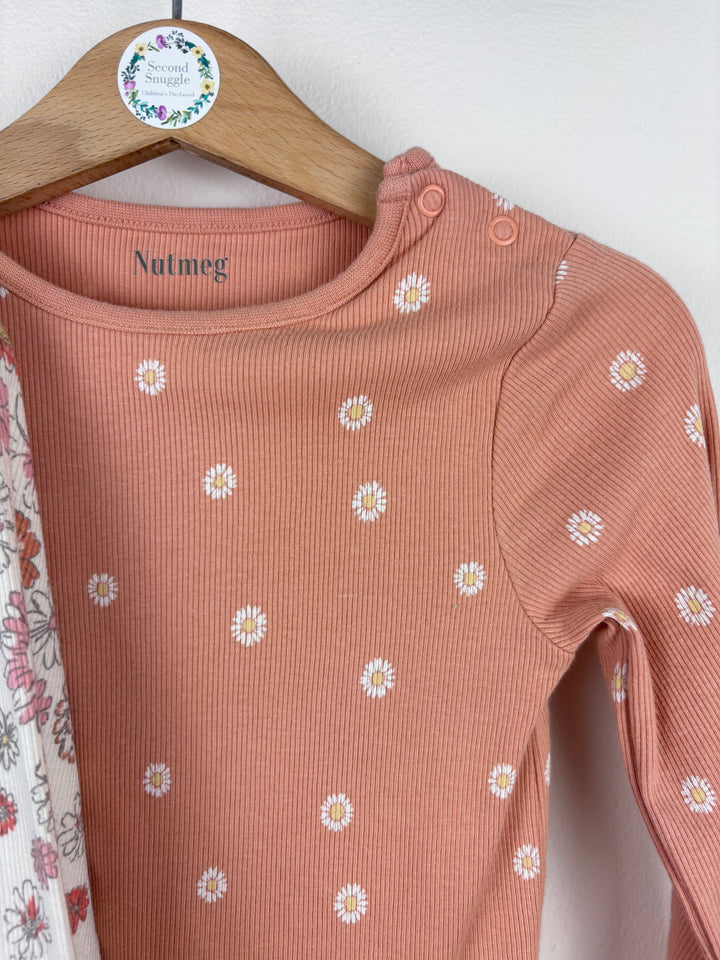 Nutmeg Floral Ribbed Top 2-3 Years-Tops-Second Snuggle Preloved
