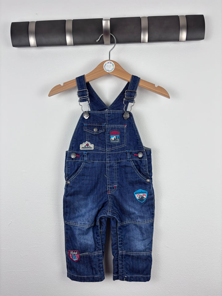 Boboli Denim Dungarees With Badge Detail 3-6 Months-Dungarees-Second Snuggle Preloved