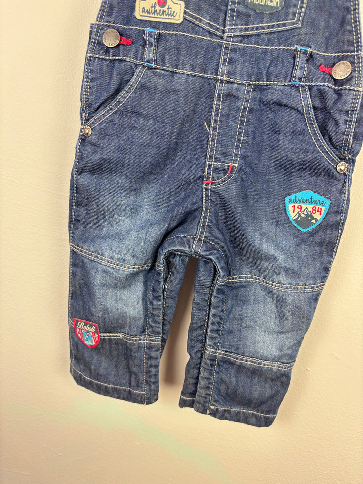 Boboli Denim Dungarees With Badge Detail 3-6 Months-Dungarees-Second Snuggle Preloved