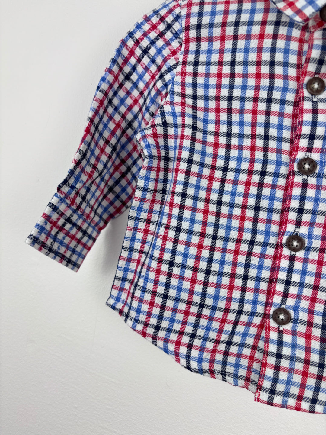 JoJo Maman Bébé Check Shirt With Pocket Detail 3-6 Months-Shirts-Second Snuggle Preloved