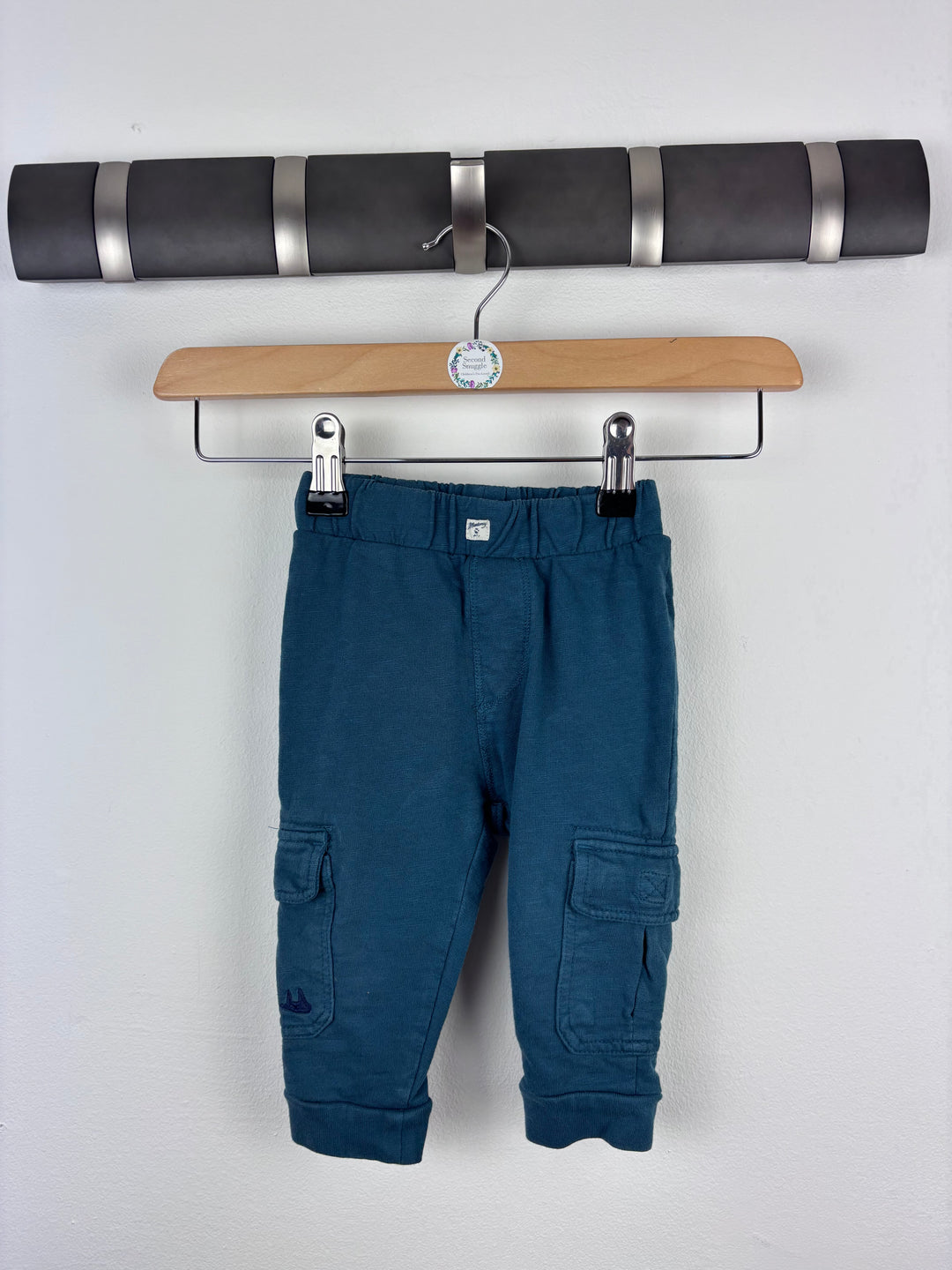 Mantaray Blue Cargo Trousers With Pocket Detail 6-9 Months-Trousers-Second Snuggle Preloved