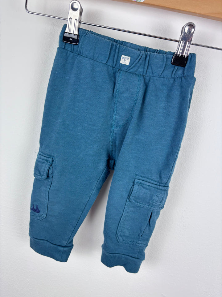Mantaray Blue Cargo Trousers With Pocket Detail 6-9 Months-Trousers-Second Snuggle Preloved